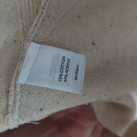 J Jill Oatmeal Beige Polkadot Buttoned Cardigan Size Medium - Picture 5 of 7